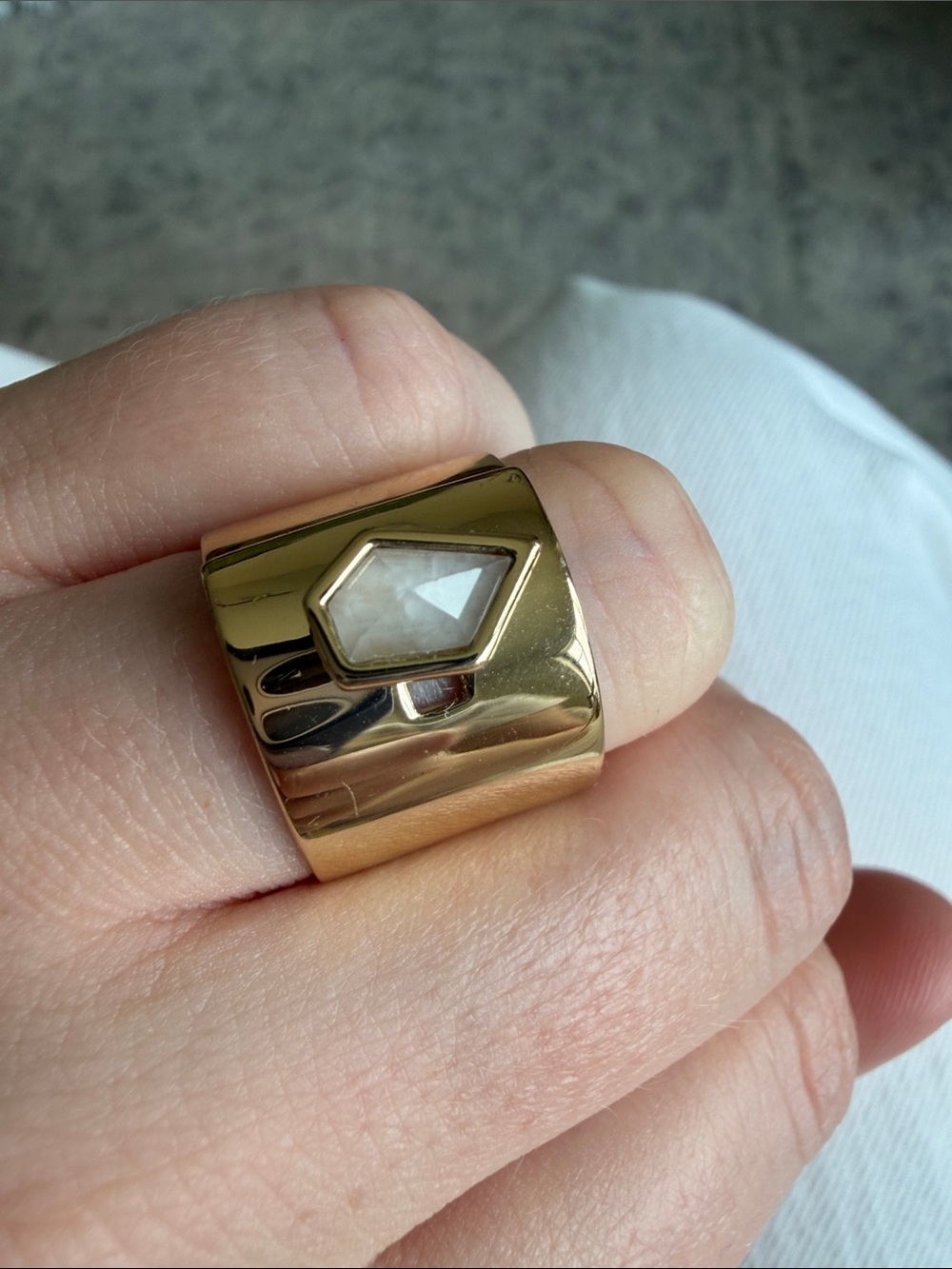 Alexis Bittar Wide Gold & Gemstone Ring - Picture 2 of 7